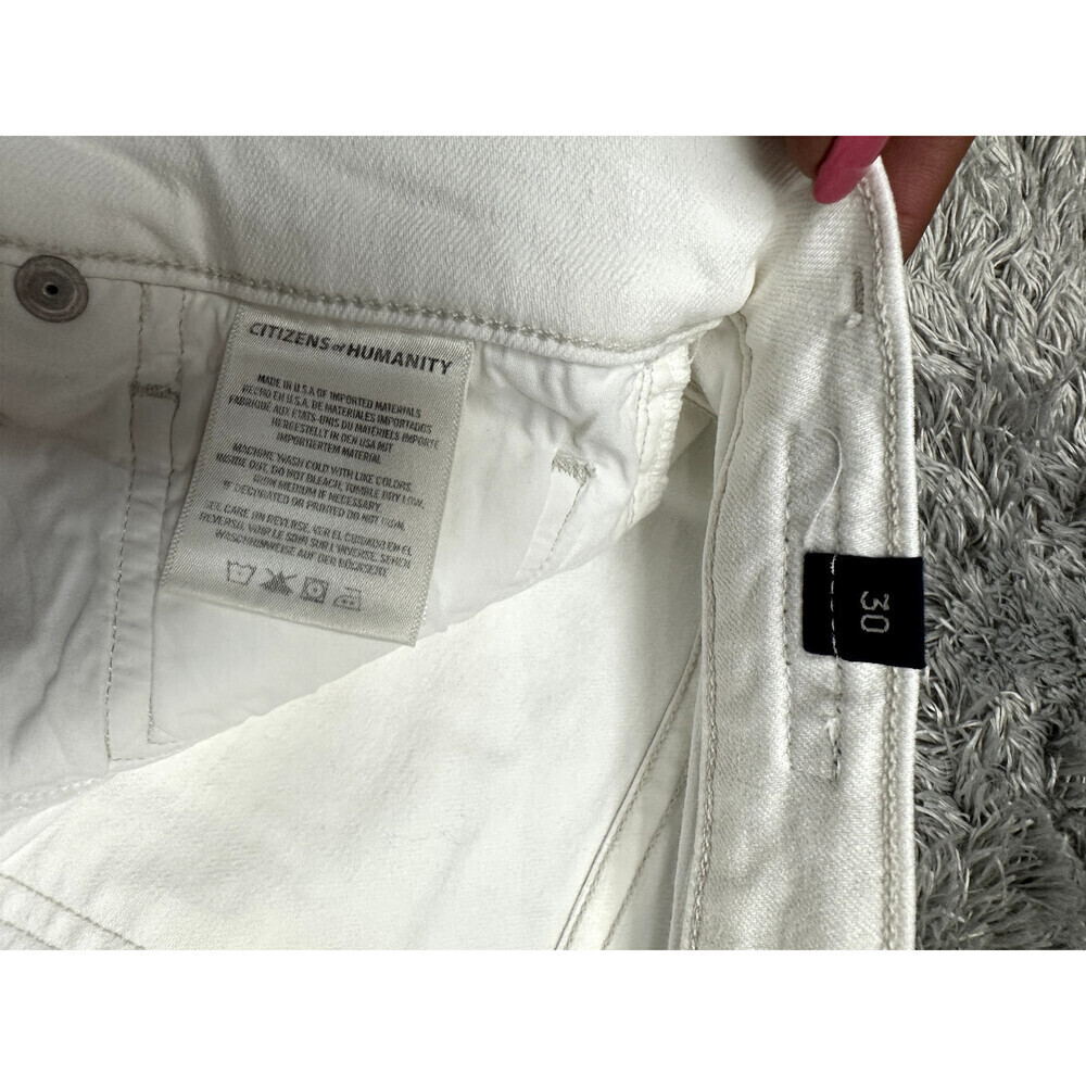 Citizens Of Humanity Harlow Ankle High Rise Slim Jeans In Sea Salt White Size 30 - Picture 9 of 15